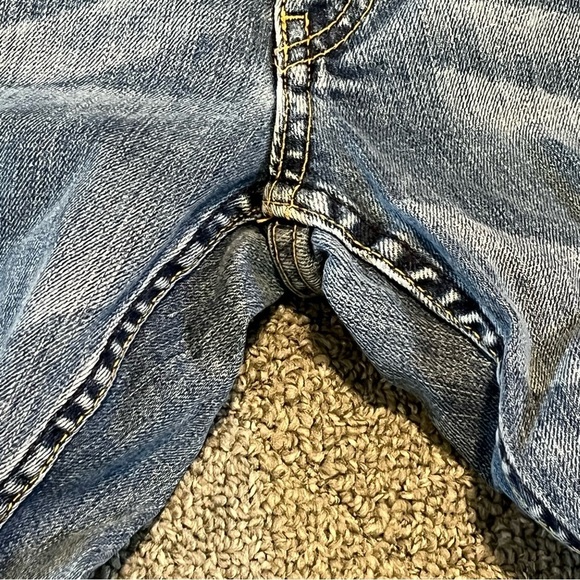 H&M LOGG Bootcut Jeans Womens Size 29 Blue Distressed Stretch Pockets - Picture 5 of 10